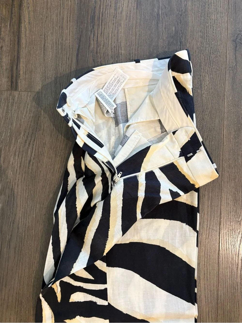 🔸NWT🔸Mango Linen Wide Leg Zebra Print pants
